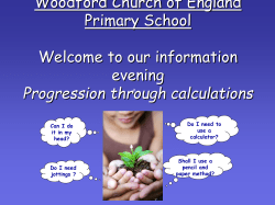 Progression in Written Methods