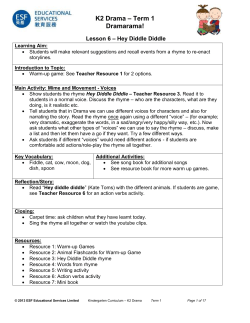 Hey Diddle Diddle - ESF Educational Services