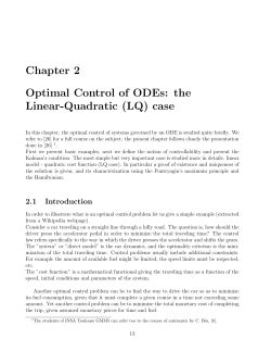 Chapter 2 Optimal Control of ODEs: the Linear