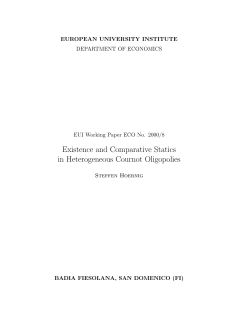 Existence and Comparative Statics in Heterogeneous