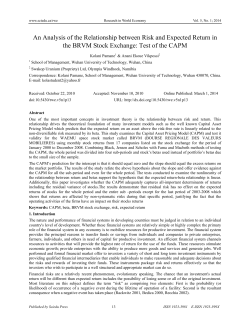 An Analysis of the Relationship between Risk and Expected Return