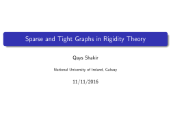 Sparse and Tight Graphs in Rigidity Theory