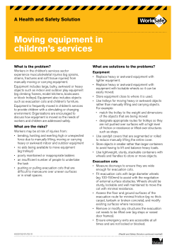 Moving equipment in children`s services