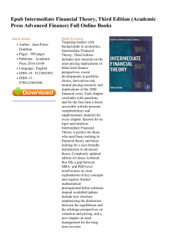 Epub Intermediate Financial Theory, Third Edition