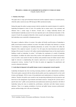 Model of leadership development in times of crisis