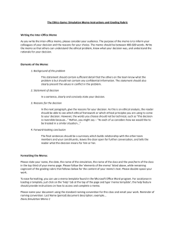 The Ethics Game: Simulation Memo Instructions and Grading Rubric