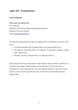 AgEc 541 Econometrics