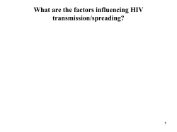 Some factors that influence HIV transmission