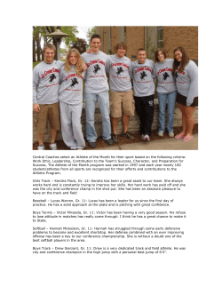 Central Coaches select an Athlete of the Month for their sport based