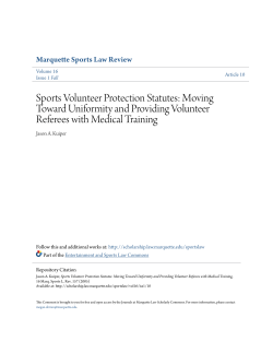 Sports Volunteer Protection Statutes