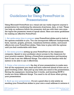 Guidelines for Using PowerPoint in Presentations