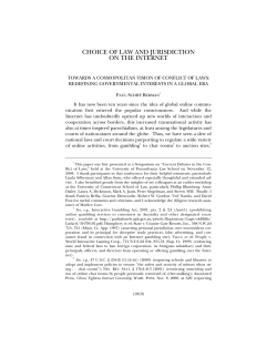 choice of law and jurisdiction on the internet