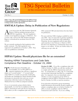 1. Pending HIPAA Transactions and Code Sets