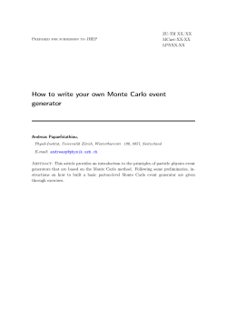 How to write your own Monte Carlo event generator - UZH