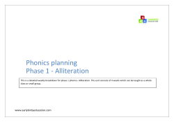 Phonics planning Phase 1