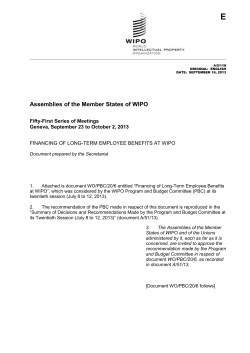 Financing of Long-Term Employee Benefits at WIPO