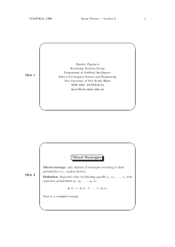 Mixed Strategies - Computer Science and Engineering