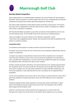 Monthly Medal 2016 - Myerscough Golf Club