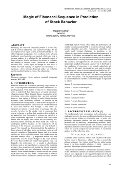 Magic of Fibonacci Sequence in Prediction of Stock Behavior