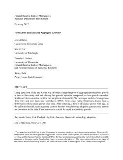 Firm Entry and Exit and Aggregate Growth