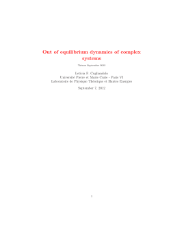 Out of equilibrium dynamics of complex systems