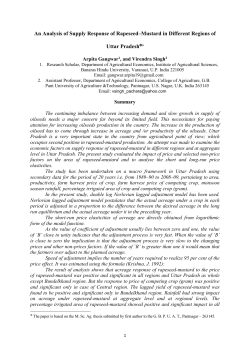 An Analysis of Supply Response of Rapeseed