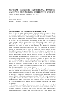 Kenneth J. Arrow - Prize Lecture