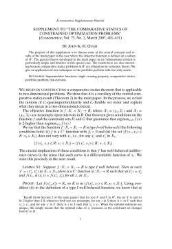 SUPPLEMENT TO &ldquo;THE COMPARATIVE STATICS OF