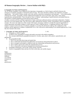 AP Human Geography: Review &hellip; Course Outline with FRQ`s I