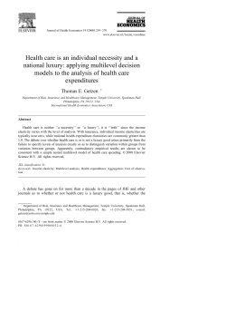 Health care is an individual necessity and a national luxury