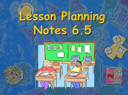 Lesson Plan Notes