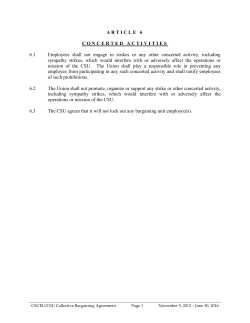 ARTICLE 6 CONCERTED ACTIVITIES 6.1 Employees shall not