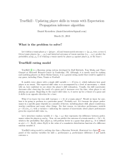 TrueSkill - Updating player skills in tennis with Expectation