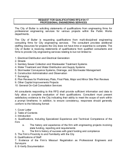 The City of Butler is soliciting statements of