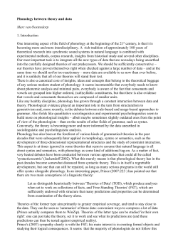 Phonology between theory and data