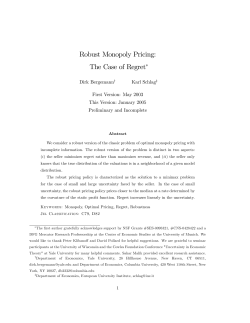 Robust Monopoly Pricing: The Case of Regret