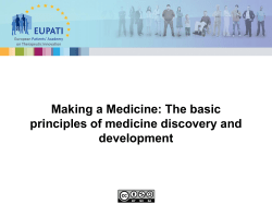 Presentation: The basic principles of medicine discovery and