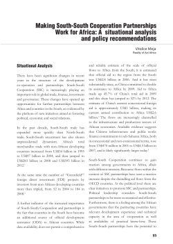 Making South-South Cooperation Partnerships Work