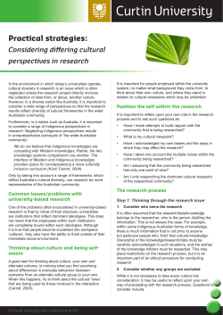 Practical Strategies: Considering differing cultural perspectives in