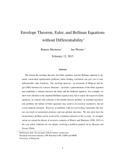 Envelope Theorem, Euler, and Bellman Equations without