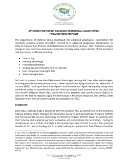 ASTSWMO Position on Advanced Geophysical Classification for