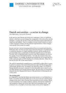 Danish universities – a sector in change