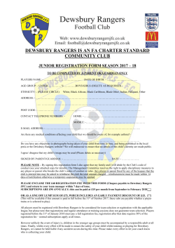 DEWSBURY RANGERS JFC