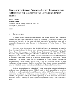 How About a Second Chance &ndash; Recent Developments in Reducing