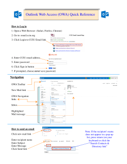 (OWA) Quick Reference - CCIU Email Launch Page