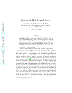 Quantum Model of Bertrand Duopoly