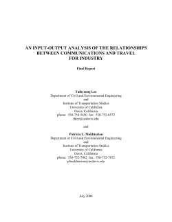 an input-output analysis of the relationships between