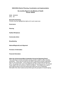 DHB HEHA District Planning, Coordination and