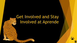 Get Involved and Stay Involved at Aprende