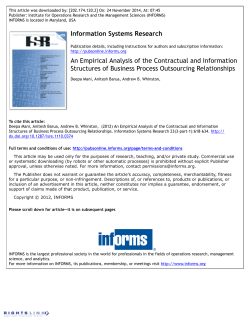 An Empirical Analysis of the Contractual and Information Structures